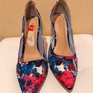 Thalia Sodi Floral-Print Pointed-Toe Pumps in Blue & Pink